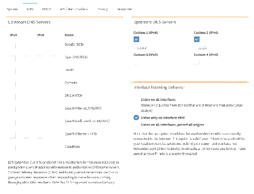 PiHole setup admin dashboard